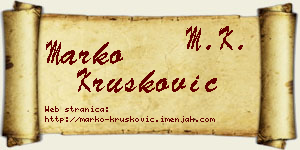 Marko Krušković vizit kartica